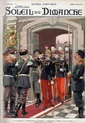 Delegationen fra Saint Cyr (St. Cyr) i Rusland: reception på den russiske militærskole. Indgravering i "" Le sun-du-dimanche"", 29. januar