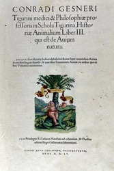 Forsiden af ​​tredje bind af Historia Animalium af Conrad Gesner (1516 - 1565), Tiguri