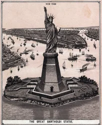 Den store Bartholdi-statue i New York, USA i "Verden illustrerer 168 visninger"" Udateret (slutningen af det 19. århundrede)
