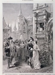 Den sidste scene af The Fair Maid of Perth, opera af Georges Bizet, på Teatro Argentina i Rom
