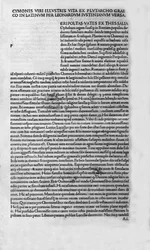 Berømte mænds liv. Side i bogen af Plutarch di Cheronee, også kaldet "" Paralleles Lives"". 1495.