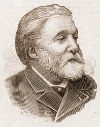 Medlemmerne af Academy Francaise i 1895: portræt af Etienne Charles Henri, Viscount de Bornier (1825-1901), fransk dramatiker og digter.
