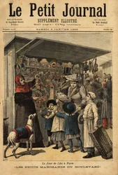 Købmændene og deres boulevard vises på årets dag i Paris. Indgravering i "" Le petit journal"" 2/01/1892. Selvas samling.