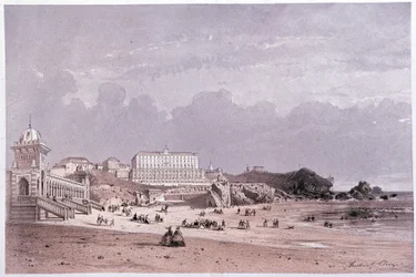 De nye bade i cote des fools og kasinoet i Biarritz, sd. 19. århundrede