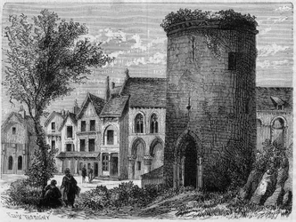 Tårnet af kong Louis IV af Outremer (oversøisk, oversøisk) til Laon (ødelagt i 1831) - gravering