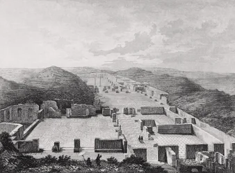 Termiske bade i Ostia Ancient, Italien 19. århundrede.