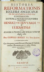 Titelside ""History of the Church of Englands reformation..."", Genève