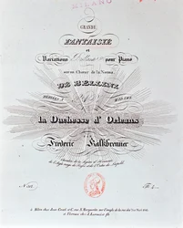 Titelside med partitur af Grande Fantaisie af F Kalkbrenner
