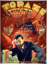 Topaze, teaterstykke af Pagnol, ca. 1930-1940 (plakat)