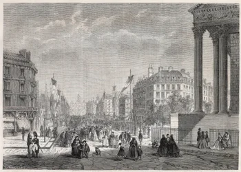 Transformationer af Paris under det andet imperium, Paris Haussmann: udsmykning af Boulevard Malesherbes, på dagen for dens indvielse den 13. august 1861 - Indgravering i "" Le Monde Illustré""