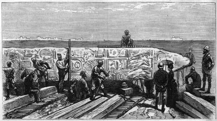 Transport af obelisken kendt som "Aiguille de Cleopatre"" fra Egypten til England