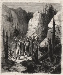 Tyrolerpatriot Andreas Hofer (1767-1810) bliver arresteret - Tyrolerpatriot Andreas Hofer (1767-1810) arresteret af de italienske tropper den 19/01/1810 Indgravering af 1879 i "Histoire des societes secretes, politiques et religieuses" af Pierre Zaccone (1