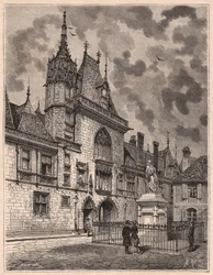 Udsigt fra gaden ved Palais Jacques Coeur i Bourges, Frankrig