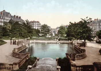 Udsigt over Dijon: firkantet og firkantet Darcy. Fotokrom v. 1890.