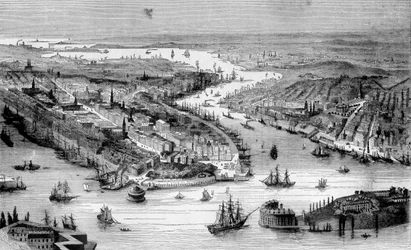 Udsigt over New York omkring 1840.