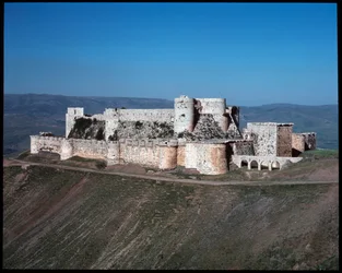 Udsigt over riddernes Krak, korsfarerborg, ca. 1100 (Fotografi)