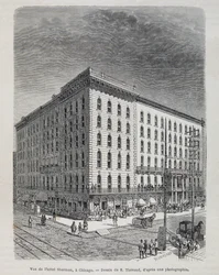 Udsigt over Sherman Hotel i Chicago - i "" Le tour du monde""