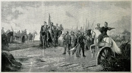 War of the Communities of Castilla: Slaget ved Villalar. De royalistiske troppers sejr over samfundene (23. april 1521). Gravering, Spanien 1500-tallet.