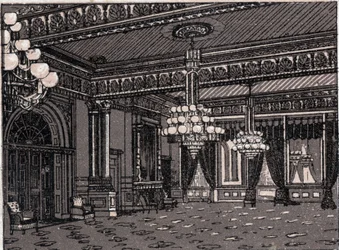 Washington, USA: udsigt over East Room, Det Hvide Hus. i "" Verden illustrerer 168 visninger"" Udateret (slutningen af det 19. århundrede)