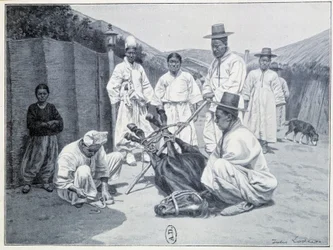 Måde at hente en hest i Korea - gravering