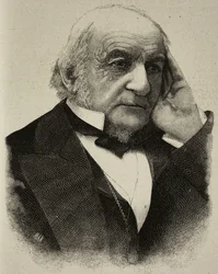 William Ewart Gladstone (1809-1898), britisk politiker, kobberstik af et fotografi af H S Mendelssohn fra L