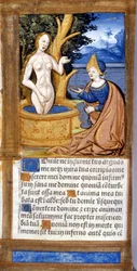 Kvinde på sit toilet. Side af et manuskript fra Pentateuken. 15. århundrede. Bibl. Braidense, Milano.