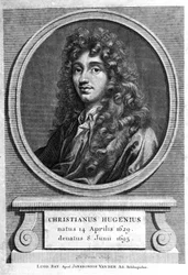 portræt af Christiaan Huygens. hollandsk fysiker og matematiker (1629 til 1695). 1800-tals gravering