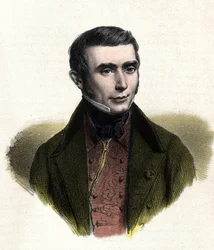 portræt af Eugene Scribe (1791-1861), fransk forfatter til komedier om moral.