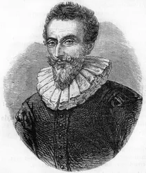 portræt af François de Malherbe.Fransk digter (1555 til 1628). stik fra 1866.