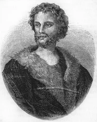 portræt af Mathurin Régnier. Fransk digter (1573 til 1613) Stik fra 1866.