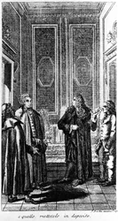arrestationen af libertineren Giacomo Casanova (1725-1798) eventyrer og italiensk forfatter. Indgravering af det 19. århundrede