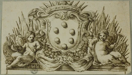 Medici-våbenskjoldet flankeret af putti