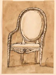 Tegning, stol, 1780-1790