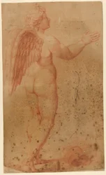 Tegning, Amor fra Amor diskuterer med Zeus, efter Raphael, 1550-1600