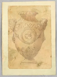 Tegning, design til en cameo-vase, 19. århundrede