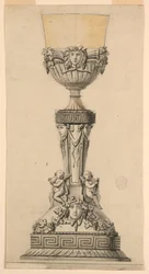 Tegning, design til en kalk, 1800-1830