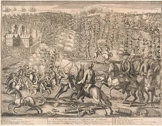 ?En udsigt over slaget ved Culloden i Skotland?, 1746
