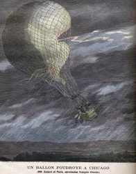En ballon ramte mod Chicago Louis Godard Jr. (1858-1933) og Panis blev såret LØRDAG den 25. juli