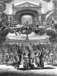 En scene af Alceste af Jean Baptiste Lully (Giovanni Battista Lulli) (1632-1687).
