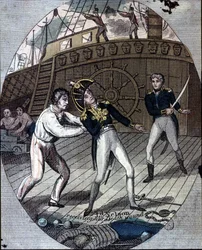 Admiral Nelsons død i slaget ved Trafalgar, ombord på sit skib, "Victory" (21. oktober