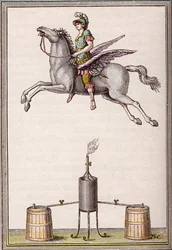Aerostatisk figur 6 fod 8 tommer lang, 9 fod 6 tommer høj lavet af Enslen-brødrene (Christian Gottfried