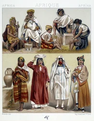 Algeriet og Tunesien, populære kostumer - i "" Le costume historique"" af Racinet