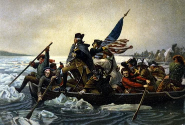 Amerikansk uafhængighedskrig. Washington krydser Delaware-floden. december 1776.