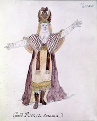 Antonio Salieri (1750 - 1825), en karakter af operaen Tarare repræsenteret i Paris i juni 1787.