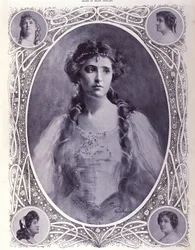 Den australske sangerinde Nellie (Nelly) Melba (1861-1931), akvarel fra slutningen af det 19. århundrede