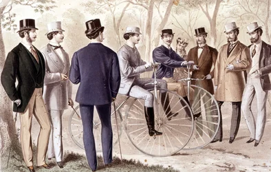 Cykeltur. Gravering. 1870.