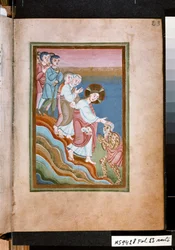 Kristus helbreder en spedalsk, ca. 1035 (miniature)