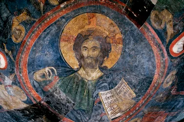 Christ Pantocrator - Anonym - 13. århundrede - Fresco - Boyana Church, Sofia, Bulgarien ©FineArtImages/Leemage