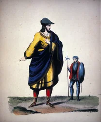 Greven di Lunas kostume til operaen "" Il Trovatore "" (Le Ferre) af den italienske komponist Giuseppe Verdi (1813-1901)