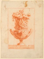 Design til en vase med satyrer
